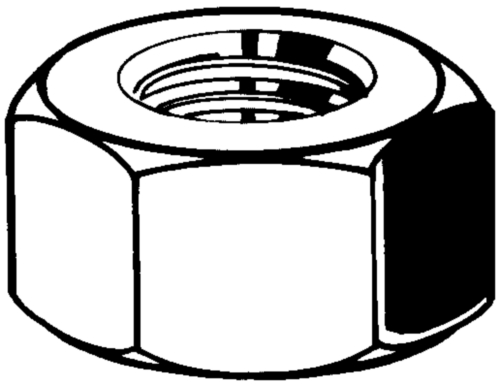 Hexagon nuts ASME ≈B18.2.2 Acier Droit Brut Grade 5 7/16