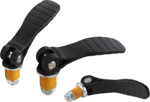 KIPP Cam levers with elastomer lock Fekete Acél 5.8/plastic Horganyzott