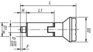 KIPP Indexing plungers without collar, high, with locking slot Weldable steel 1.0403/5.8, hardened pin Black oxide