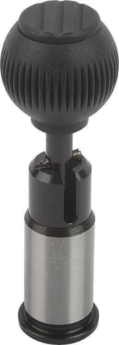 KIPP Precision indexing plungers with cylindrical pin, lockable Acél, golyó fogantyú, hőre lágyuló fekete/szürke
