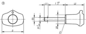 KIPP Ball lock pins self-locking, form B Acero inoxidable / plástico