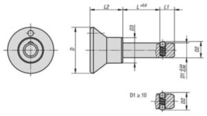 KIPP Locking pins with grip Acero inoxidable / plástico