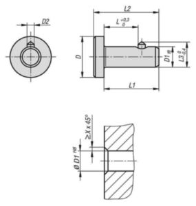 KIPP Locking pins with axial lock Ocel Pozinkované