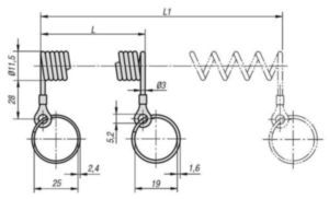 KIPP Safety spiral cables Preto Poliuretano