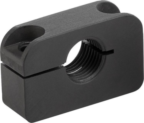 KIPP Mounting brackets, with mounting hole perpendicular to thread Fekete Alumínium 3.2163