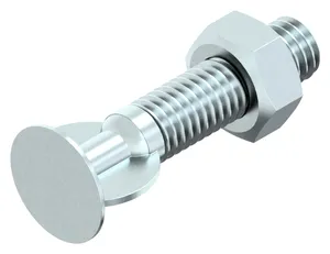 Plough Bolt with Flat Countersunk Head and Wing Neck with Hexagon Nut, Zinc Plated, Class 4.6