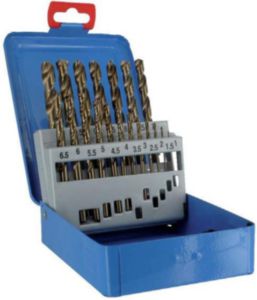 Fabory Jobber drill set DIN 338 RN HSS Co 5 1-10 19PC HSSE CASS