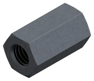 Hexagon connection nut H=3xD Steel Plain