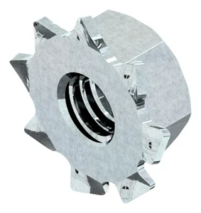 COMBY Hexagon nut with captive toothed lock washer Steel Zinc plated