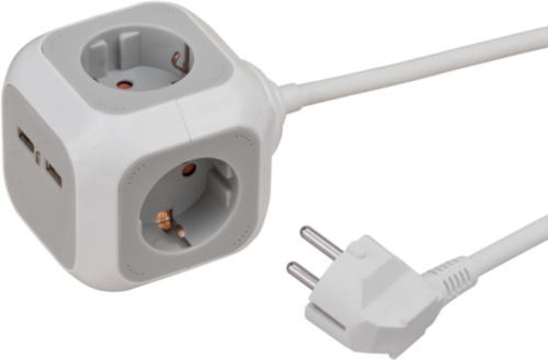 Brennenstuhl ALEA Power USB Charger Socket Cube 3x Type F Sockets 230V 3680W 1.4m Cable