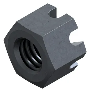 Hexagon slotted and castle nut DIN 935-1 Steel Plain 4