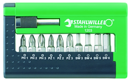 Stahlwille Hexagon/Phillips/Pozidriv bit készlet bitdobozban 11 darabos