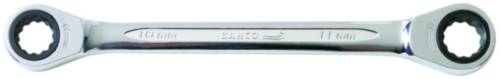 Bahco Chiave ad anello a cricchetto 17-19 mm in acciaio legato cromato micro-opaco 230 mm