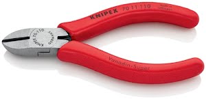 Side cutter length 110 mm polished head plastic coated max. 1.2 mm KNIPEX