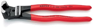 Bolt end cutter overall length 200 mm polished head, plastic coated KNIPEX