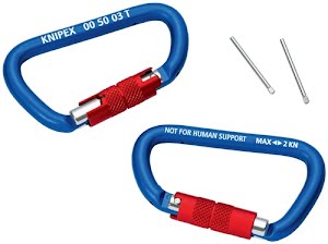 Materiaalkarabijn lengte 81 mm met schroefsluiting blauw gecoat KNIPEX