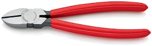 Side cutter length 180 mm polished head plastic-coated KNIPEX