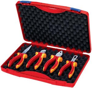 Pliers set compact box contents 4-part VDE plastic case KNIPEX