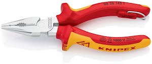 Puntcombinatietang lengte 145 mm meercomponentenhulzen verchroomd VDE KNIPEX