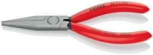 Long-nose pliers overall length 140 mm shape 1 polished head, long, flat plastic