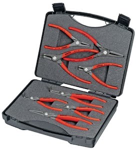 Precisie-borgringtangenset 8-delig in kunststof koffer 10-60 mm KNIPEX