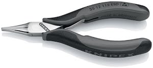 Electronic gripping pliers overall length 115 mm ESD flat-wide jaws mirror polis