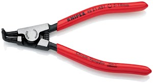 Outer fixing ring pliers A 01 for shaft diameter 3-10 mm 90 deg angled polished