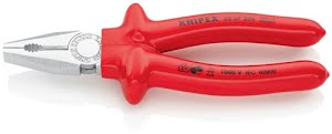 Alicate universal Knipex comprimento 200 mm cromado com isolamento por imersão VDE