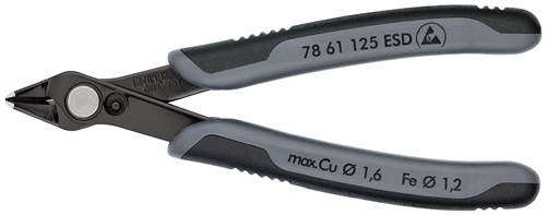 Pince coupante latérale électronique Super-Knips® longueur 125 mm forme 6 facett