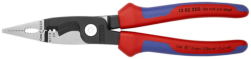 Knipex Pliers for Electrical Installation with multi-component grips black atramentized 200 mm (self-service card/blister)