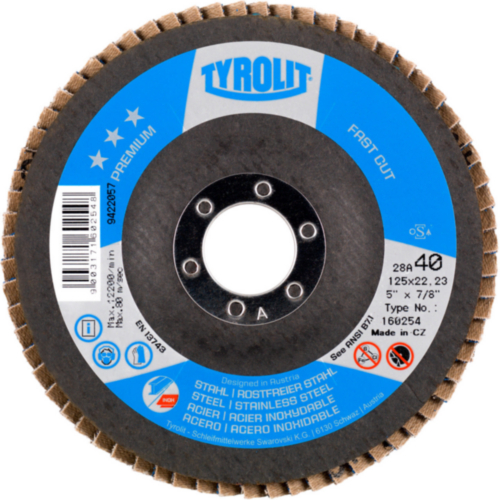 Tyrolit Flap disc 160254 125 x 22,2 ZA40-B K 40