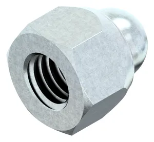 Prevailing torque type hexagon domed cap nut with non-metallic insert DIN 986 Steel Zinc plated 6