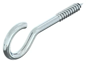 Cup hook with wood screw thread, with small hook Steel Zinc plated