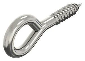 Screw eye with wood screw thread Stainless steel A2