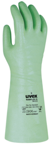 Uvex Gloves Cotton RUBIFLEX NB35S 8 Green