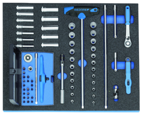 Gedore 2005 CT2-D 20 Socket Wrench Assortment Set in CT Module 1/4" 67-Piece