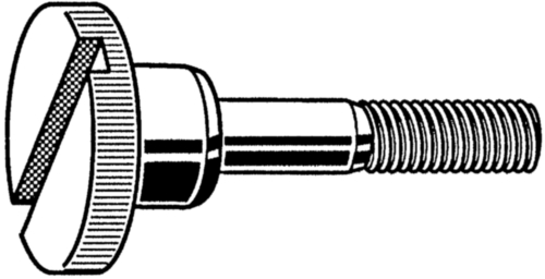 Ručná ryhovaná skrutka s drážkou, vysoká DIN 464 Sz Nerezoceľ A1
