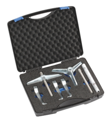 Gedore 1.07/K-1A-B Puller Set with 3 Legs in Plastic Case 7-Piece