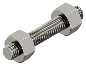 Goujon fileté avec 2 écrous hexagonaux lourds ASME B16.5/B18.2.2 Acier inoxydable (Inox) ASTM A320 - ASTM A194 Gr.B8 Cl.2 - Gr.8