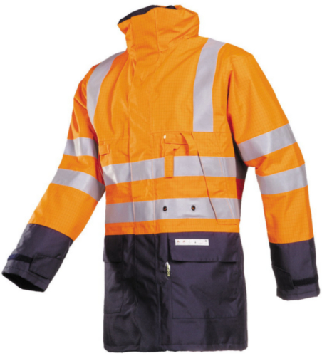 Sioen High visibility parka Winseler 3073 Fluorescent orange/Navy blue XL