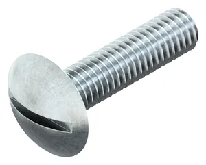 Double slotted mushroom head screw NF ≈E25-129 Steel Zinc plated 4.8