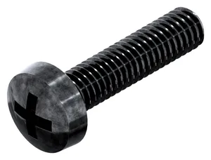 Cross recessed raised cheese head screw DIN 7985-H Steel Zinc plated black passivated 4.8