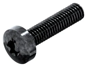 Hexalobular socket pan head screw DIN 7985-TX Steel Zinc plated black passivated