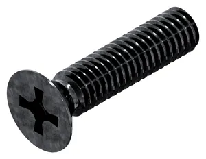 Tornillo cabeza avellanada cruciforme DIN 965 A-H Acero Cincado pasivado a negro 4.8