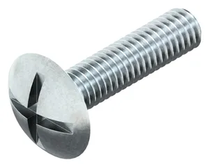 Double slotted mushroom head screw NF E25-129 Steel Zinc plated 4.8