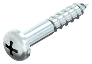 Cross recessed round head wood screw DIN 7996-H Steel Zinc plated