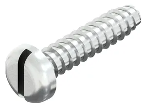 Slotted pan head tapping screw DIN 7971 F Steel Nickel plated without point