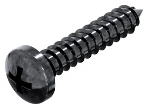 Cross recessed pan head tapping screw DIN 7981 C-H Steel Zinc plated black passivated