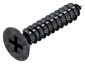 Cross recessed countersunk head tapping screw DIN 7982 C-H Steel Zinc plated black passivated