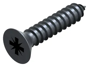 Cross recessed countersunk head tapping screw DIN 7982 C-Z Steel Zinc plated black passivated